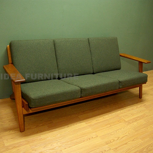 Hans J Wegner Style GE 290 3 Seat Sofa