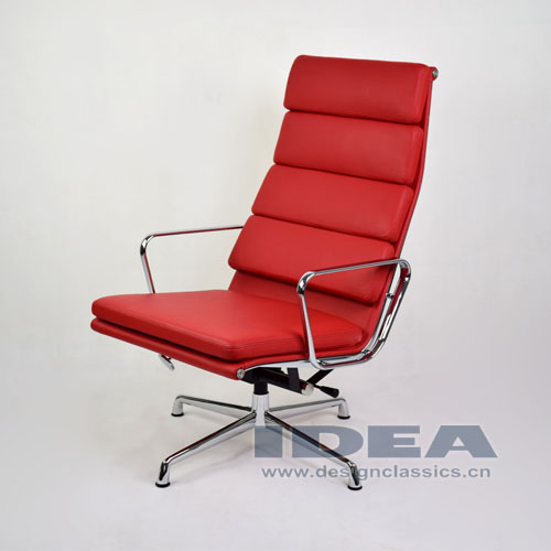 Eames Management Lounge Chair Red Leather